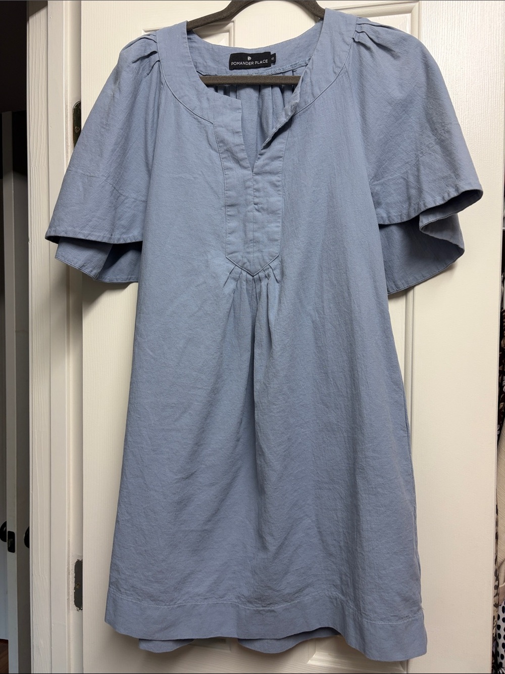 Pomander Place Powder Blue Finley Flutter Sleeve Tunic